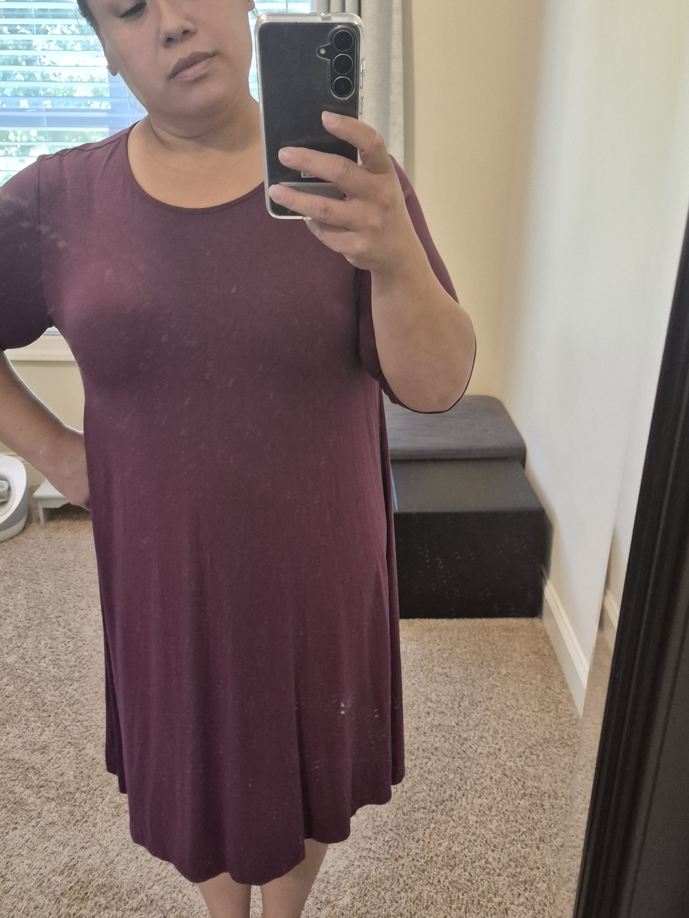 Old Navy Plum Short Sleeve Swing Tunic